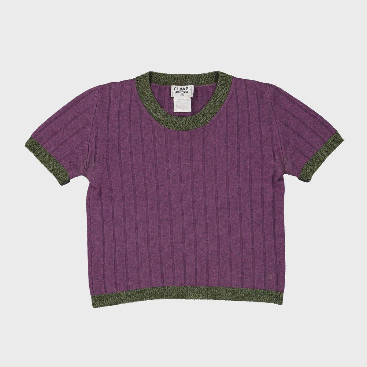 T-Shirt Cashemire Violet Chanel FW 1997 par Karl Lagerfeld