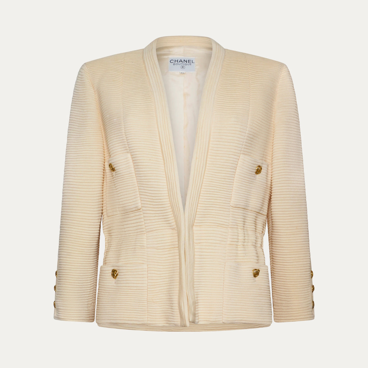 Tailleur Beige Chanel 1990 par Karl Lagerfeld