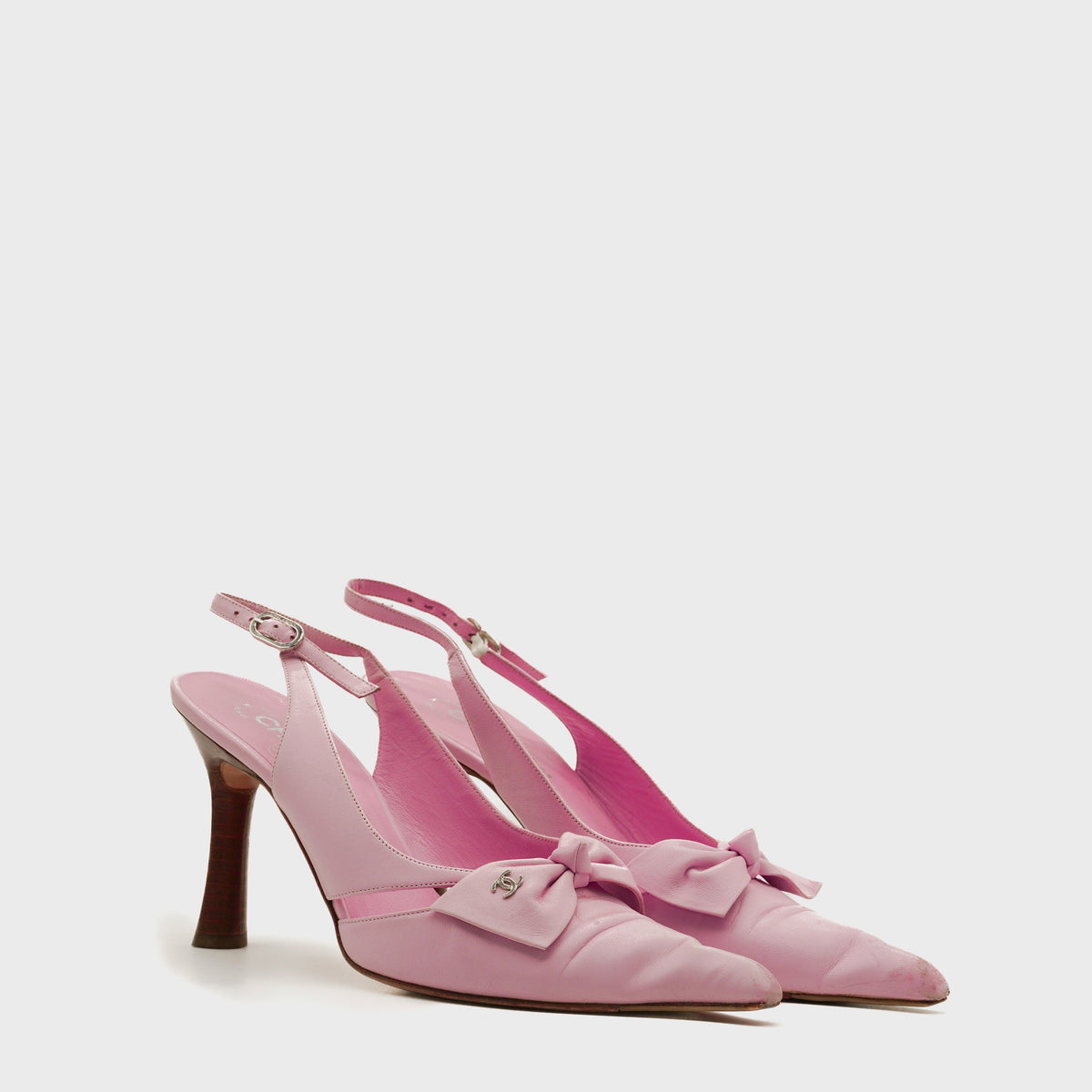 Baby Pink Heels Chanel circa 90s by Karl Lagerfeld
