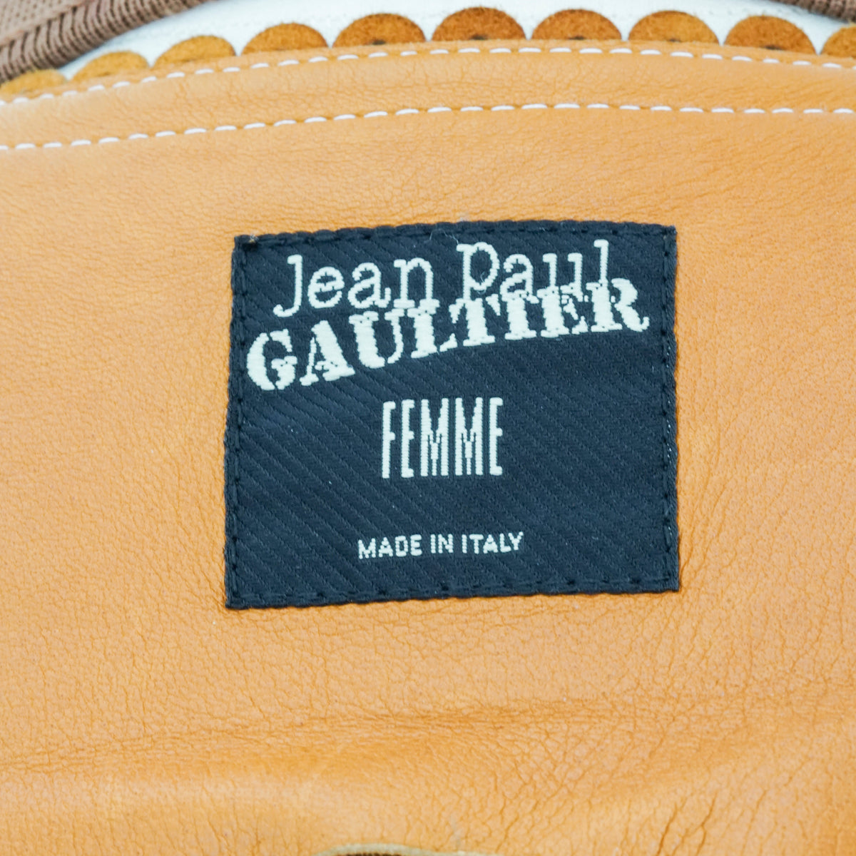 Veste en Cuir Jean Paul Gaultier Beige SS 2004 par Jean Paul Gaultier