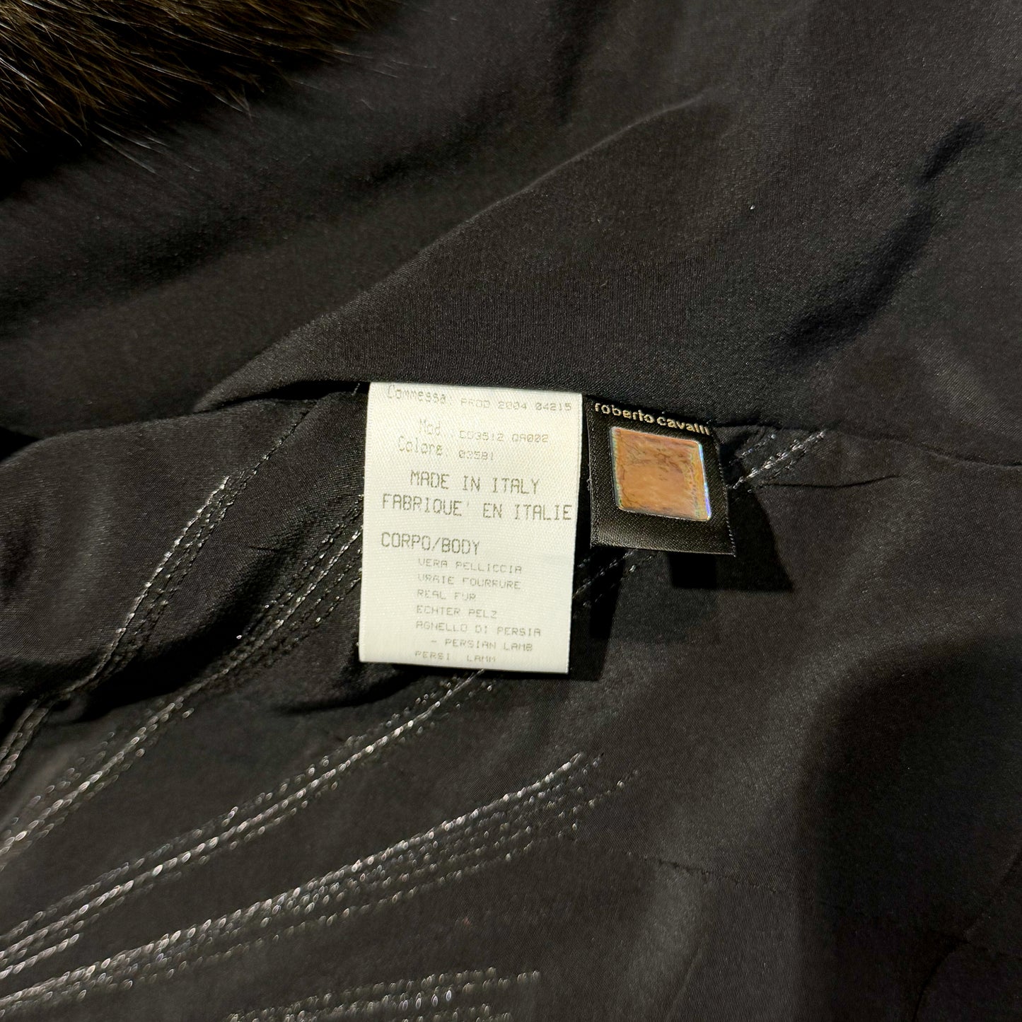 Brown Fur Corded Jacket Roberto Cavalli FW 2004