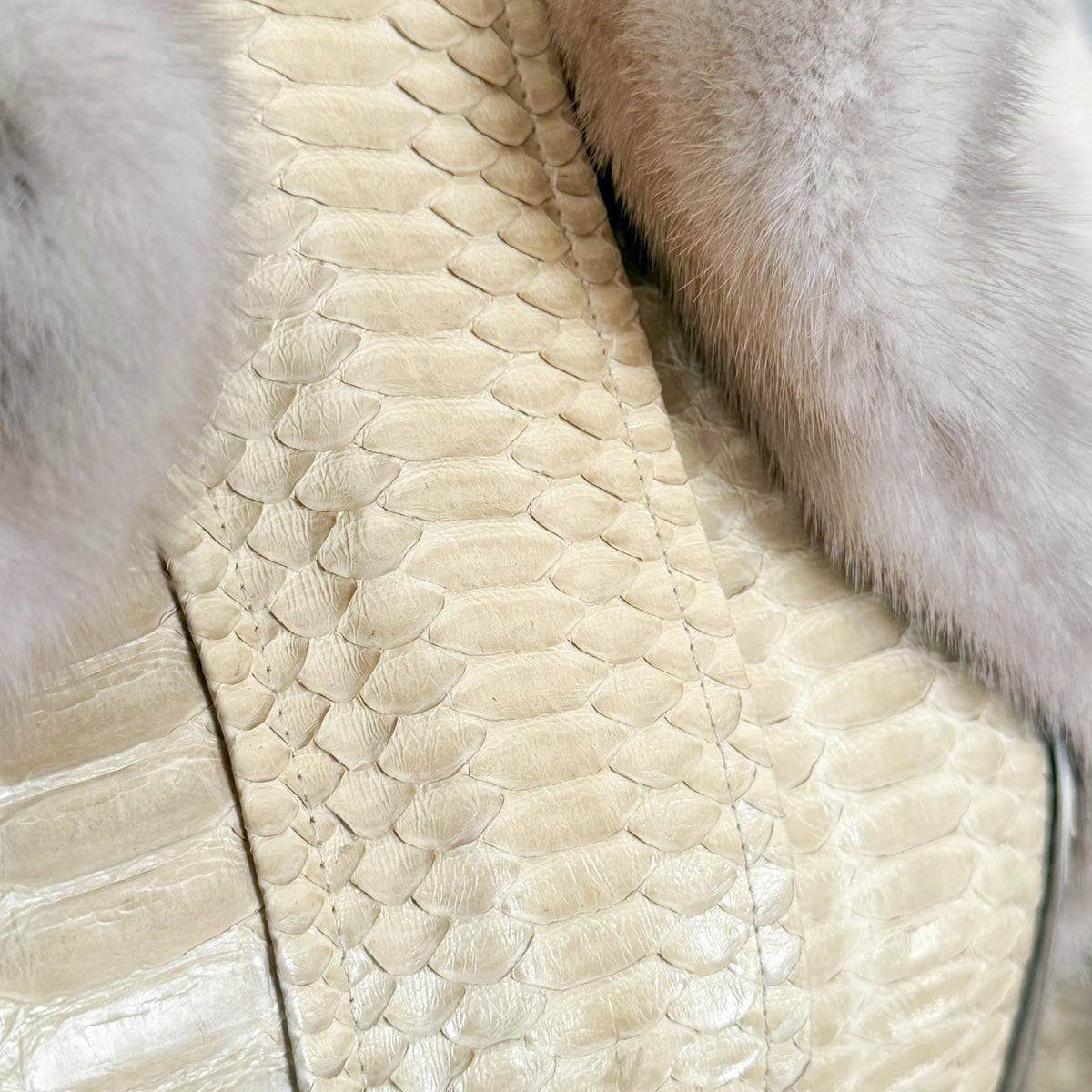 Runway Beige Python & Mink Belted Jacket Gucci FW 2004 by Tom Ford