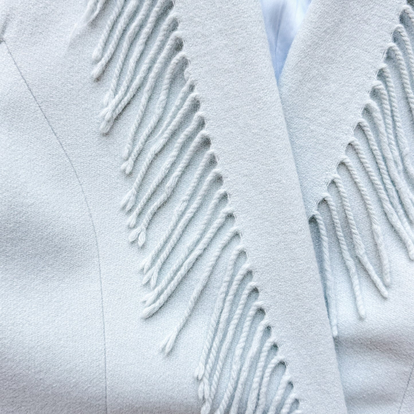 Light Blue Fringed Wrap Jacket Mugler 1990s