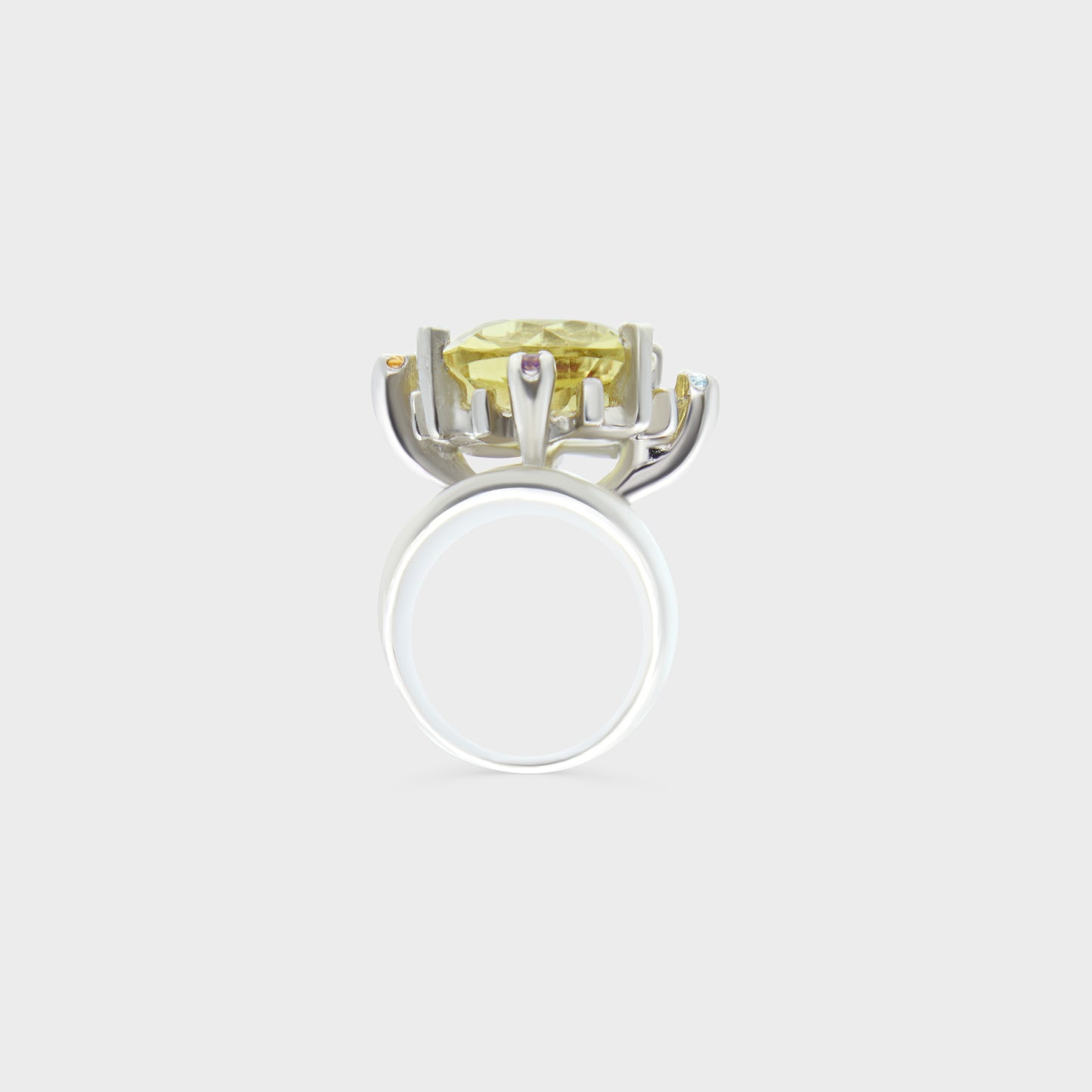 Chevalière Argent Citrine Christian Lacroix 1990