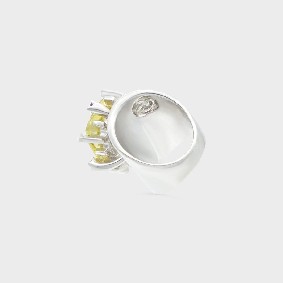 Chevalière Argent Citrine Christian Lacroix 1990
