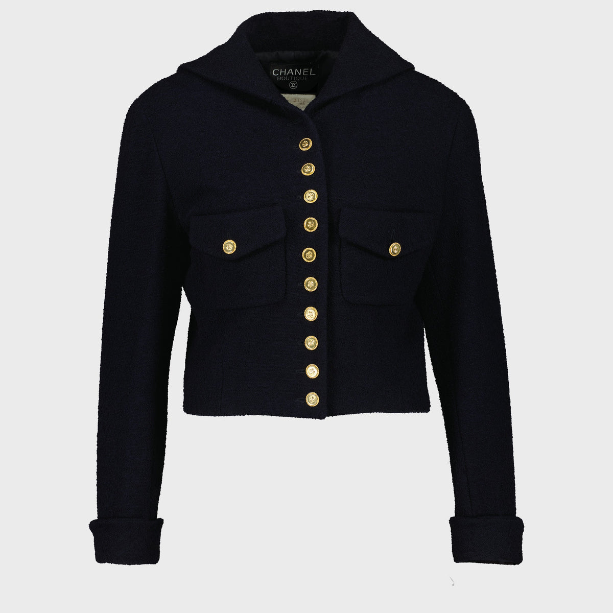 Black Wool Jacket Chanel Circa 1983 by Karl Lagerfeld