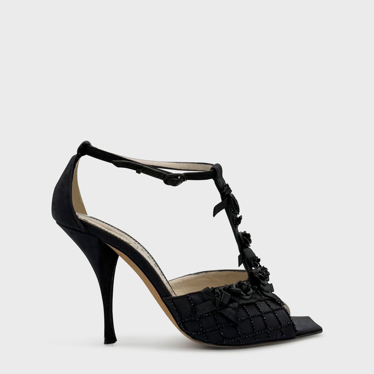 Escarpin Noir Brodé Yves Saint Laurent 2000