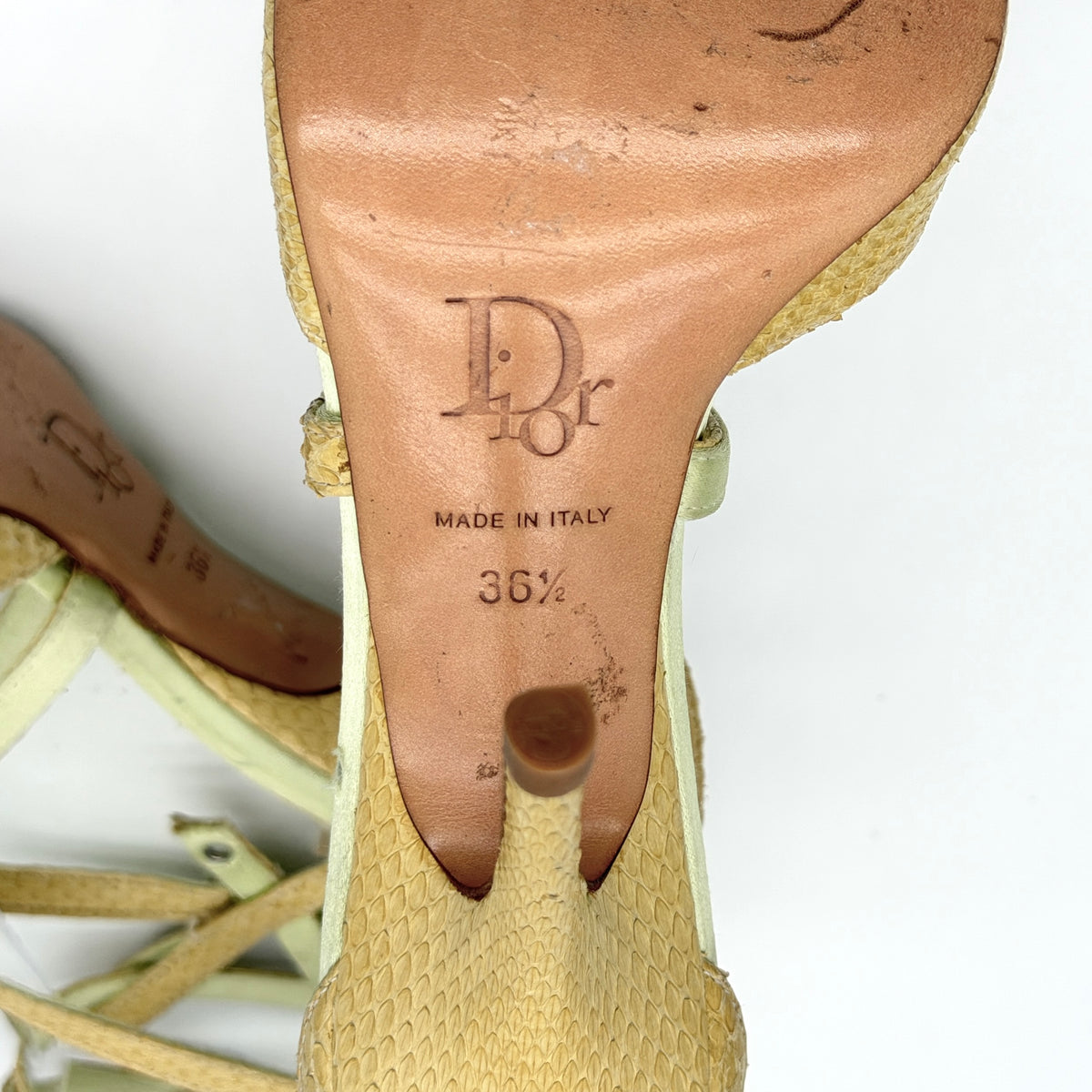 Escarpin Python Jaune Christian Dior 2000 par John Galliano