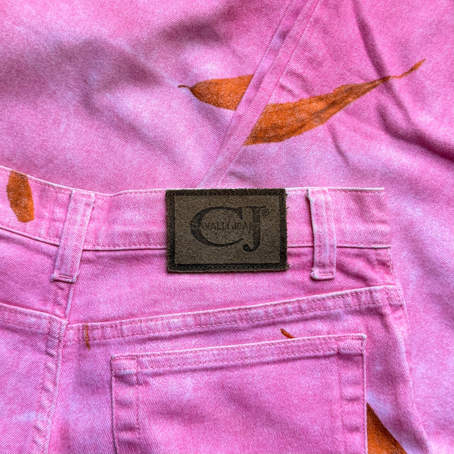 Pink Flower Denim Roberto Cavalli 2000