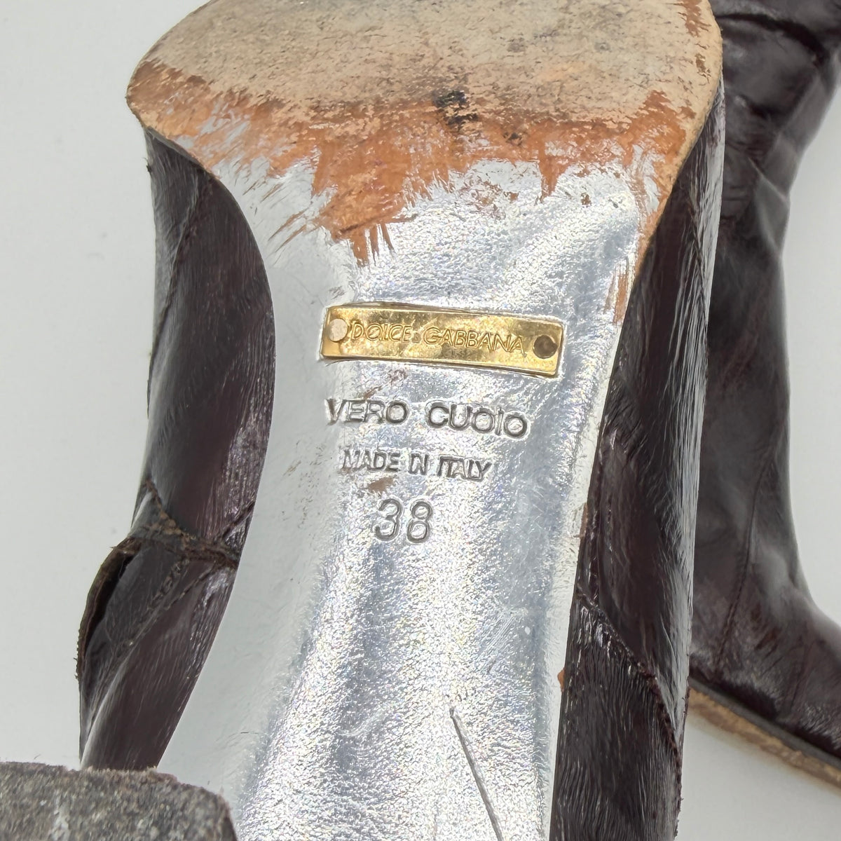 Bottes Marron Anguille Dolce Gabbana 2000