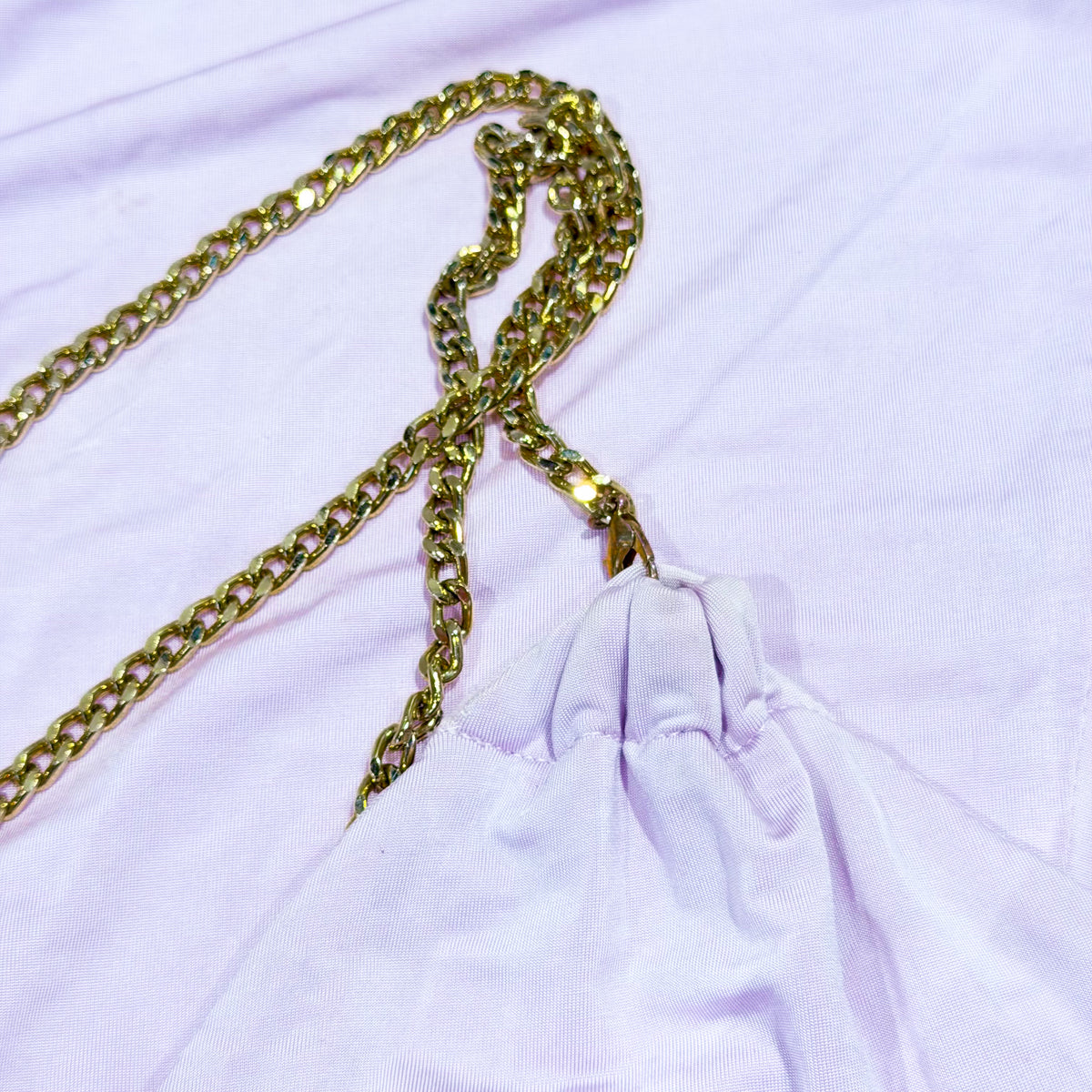 Lilac Jersey Chain-Strap Top Versace 2000s