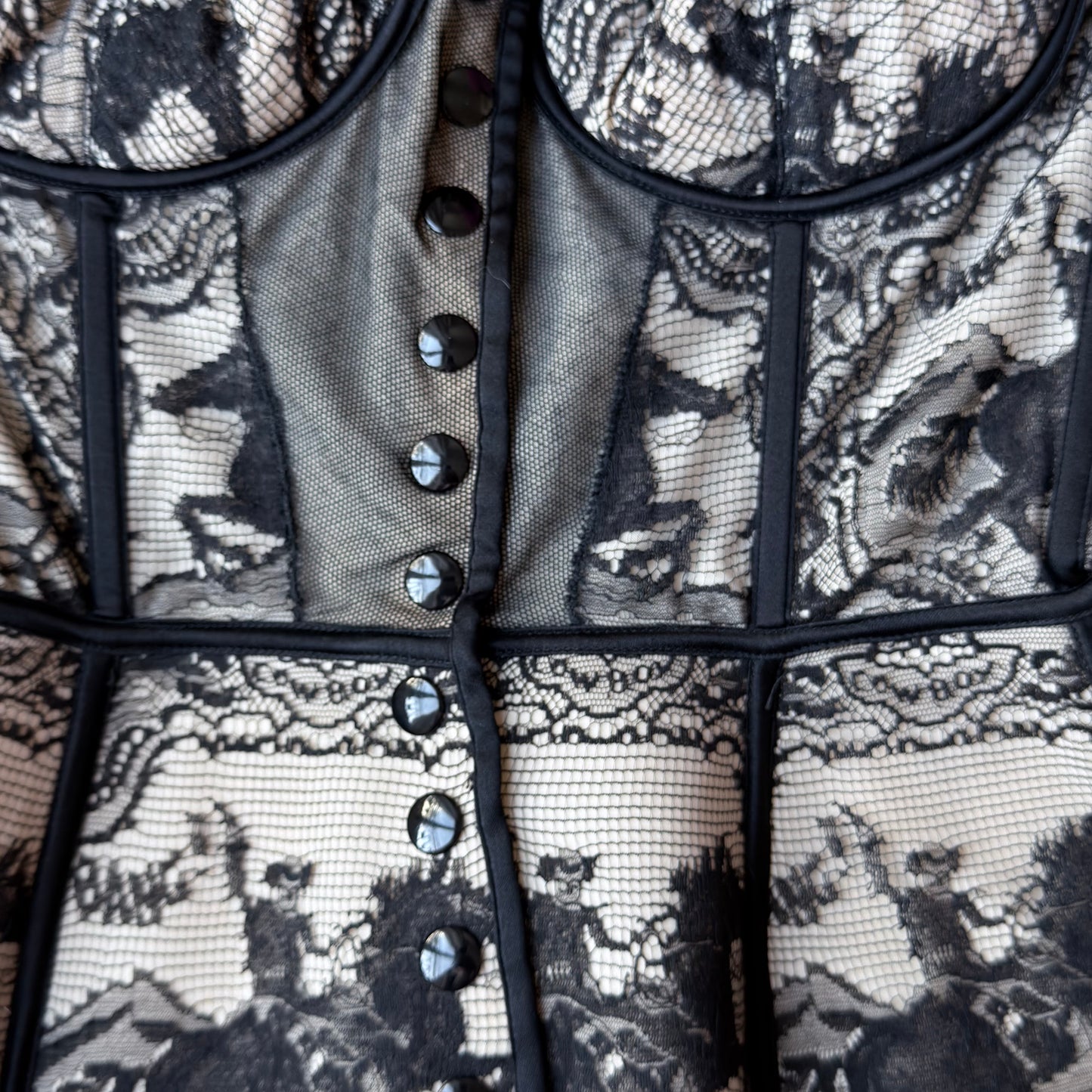 Black Lace Cone Bra Bustier Jean Paul Gaultier SS 1988