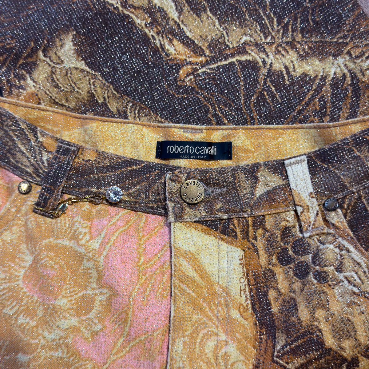 Pink Animal Print Jeans Roberto Cavalli FW 2001