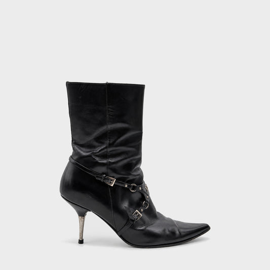 Dior by Galliano F/W 2003 "Hardcore" Black Leather Boots