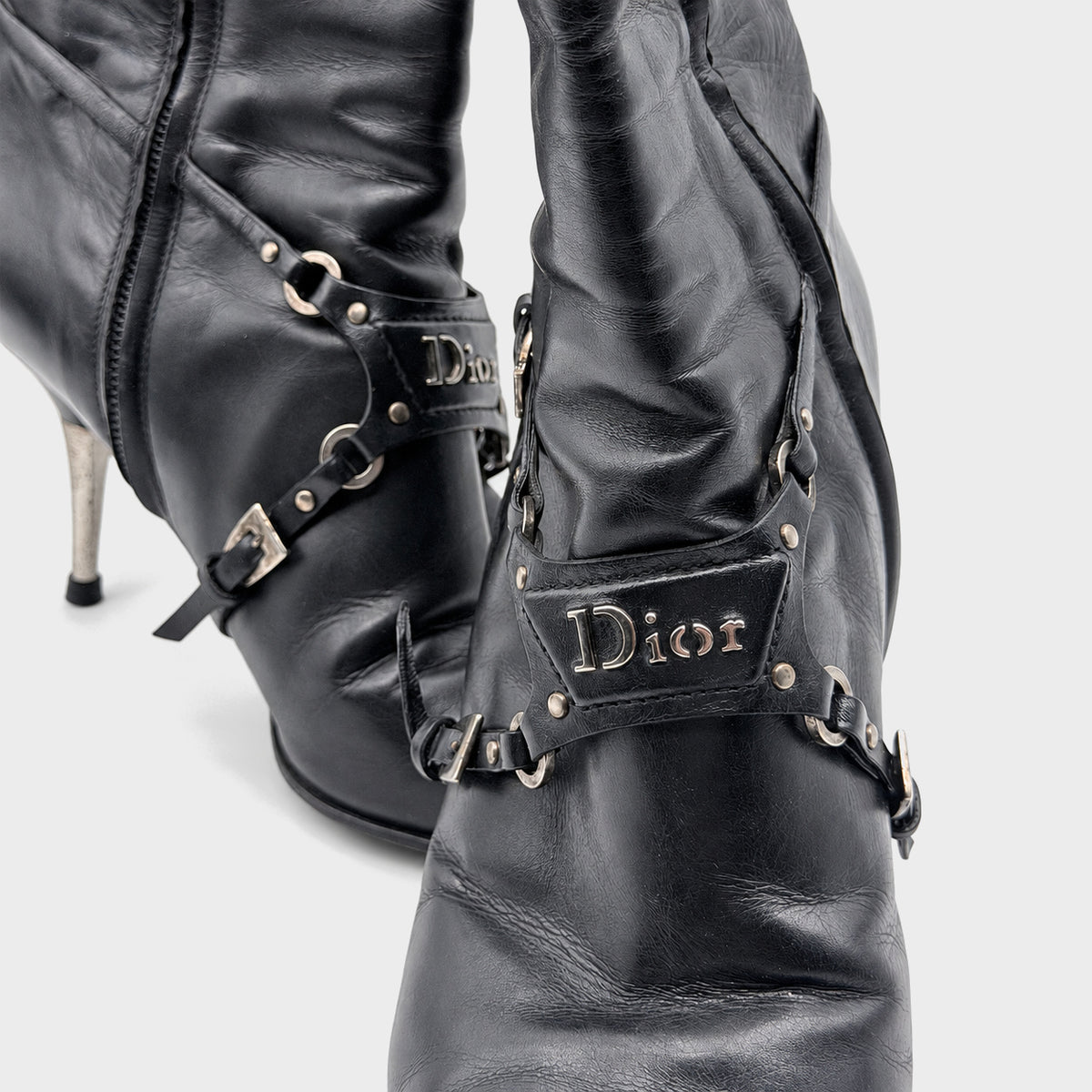 Dior by Galliano F/W 2003 "Hardcore" Black Leather Boots