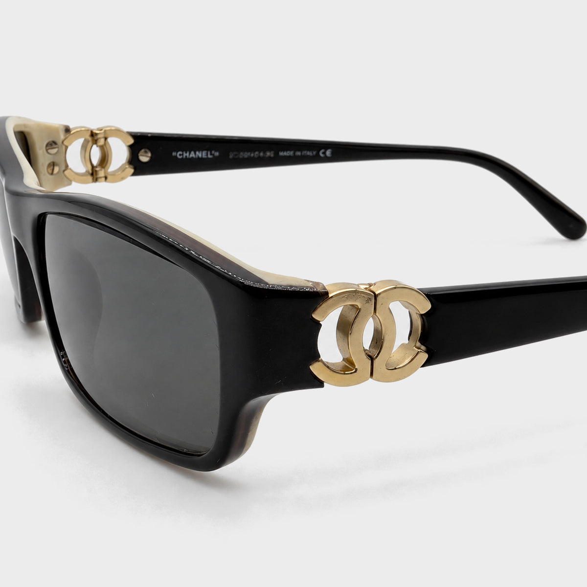 Black & Gold CC Logo Sunglasses Chanel