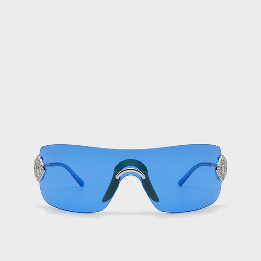 Dior by Galliano F/W 2000 "Alek" Gold Plated Blue Sunglasses