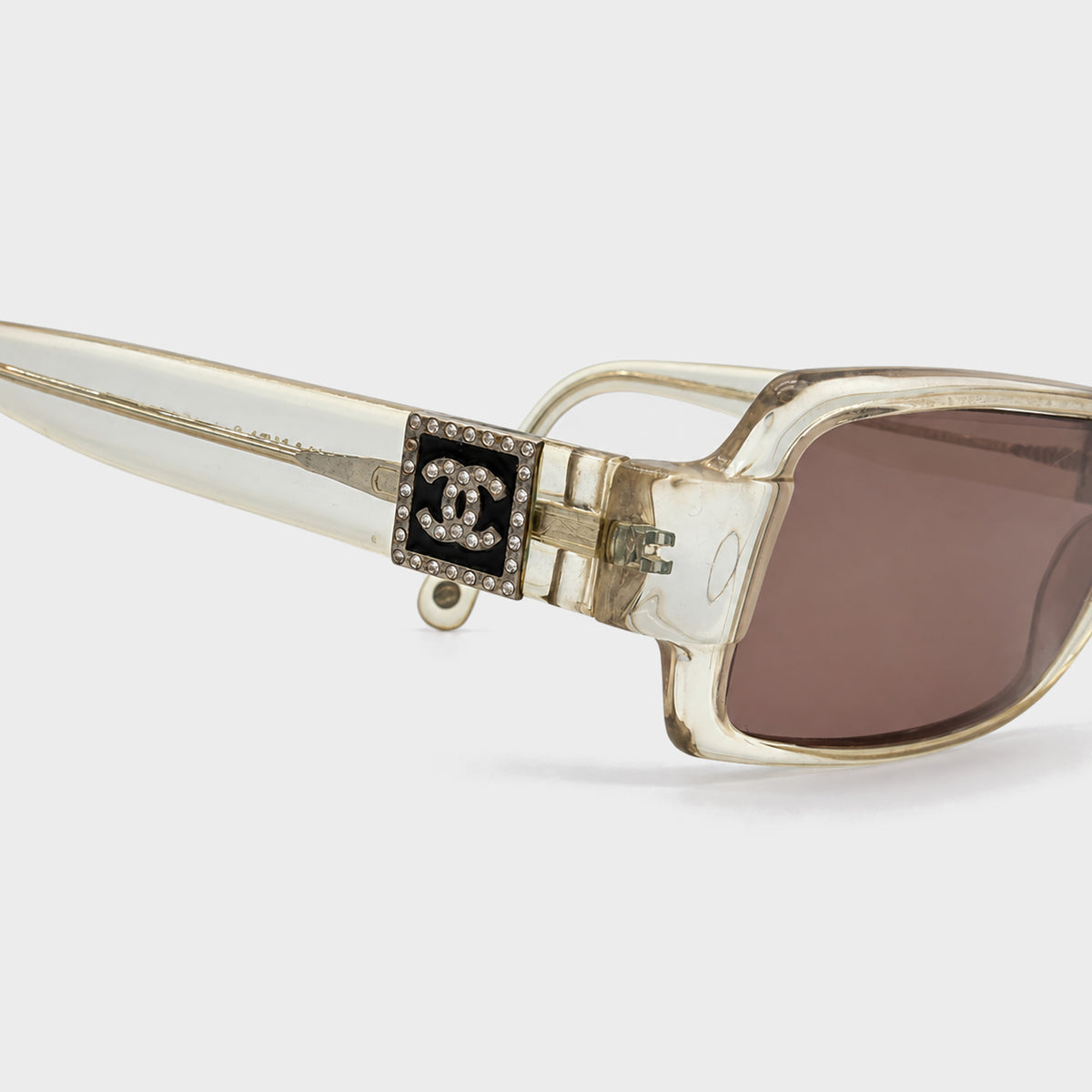 Clear Crystal Logo Sunglasses Chanel