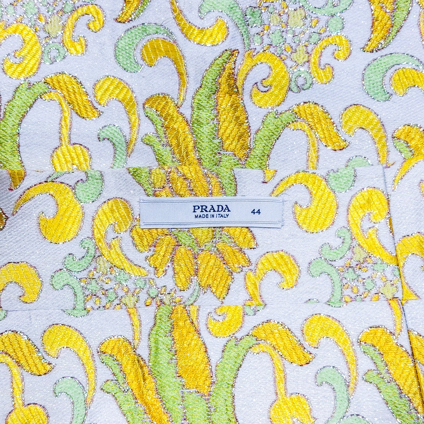 Yellow Brocade Mini Skirt Prada SS 2003
