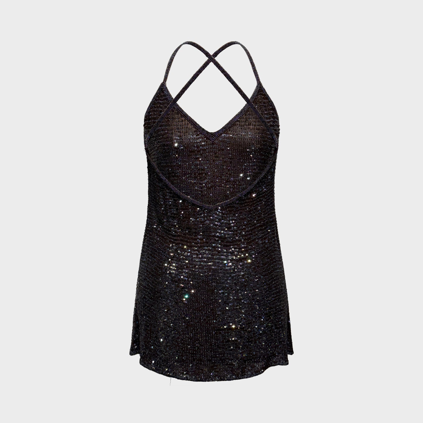 Beaded Cross-Back Mini Dress Gai Mattiolo