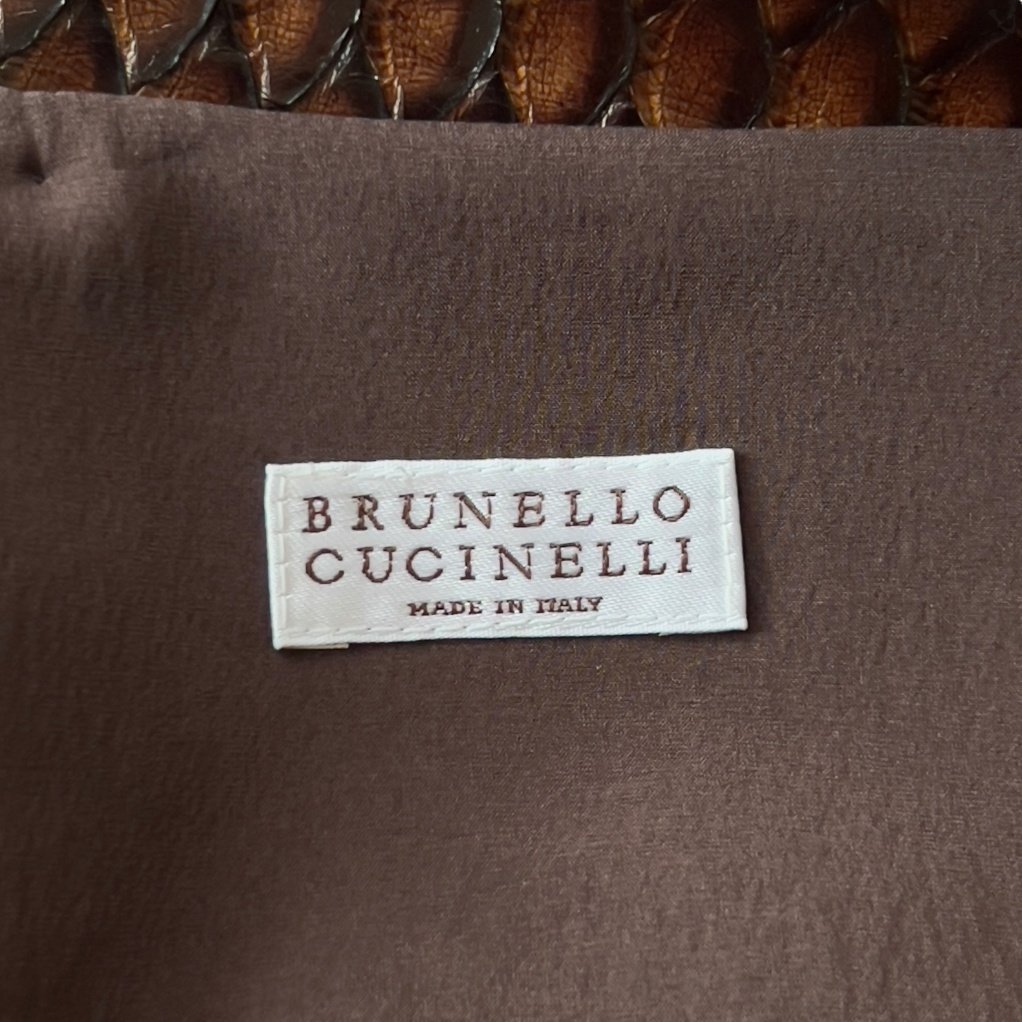 Brown Python Sleeveless Top Brunello Cucinelli
