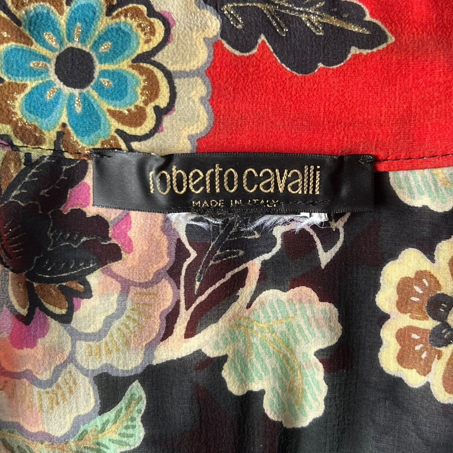 Red Cheongsam Dress Roberto Cavalli SS 2003