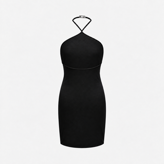 Black Bodycon Halter Mini Dress Gucci FW 1998 by Tom Ford