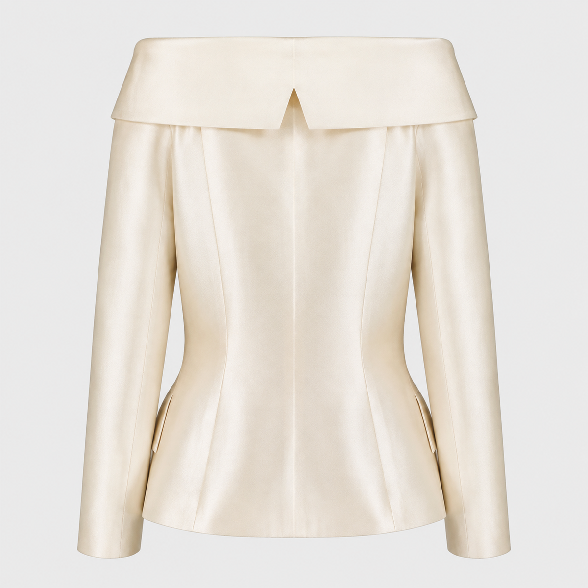 Ivory Satin Off-Shoulder Jacket Christian Lacroix FW 1993