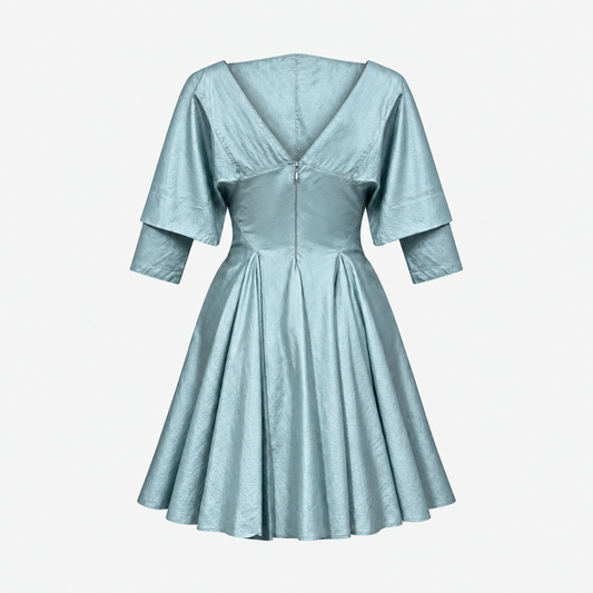 Light Blue Nylon Skater Mini Dress Alaïa SS 1988