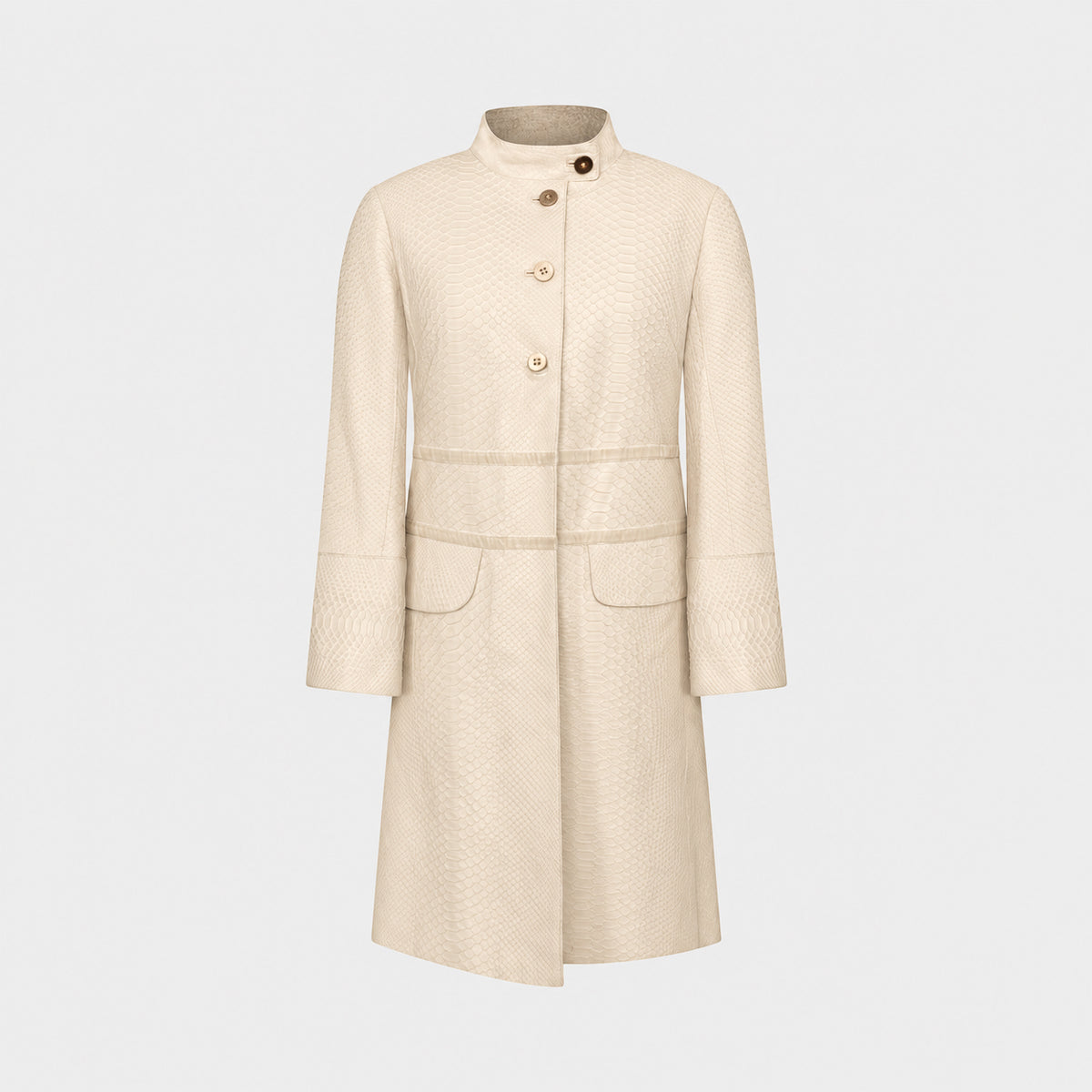 Ivory Python Leather Coat Jitrois