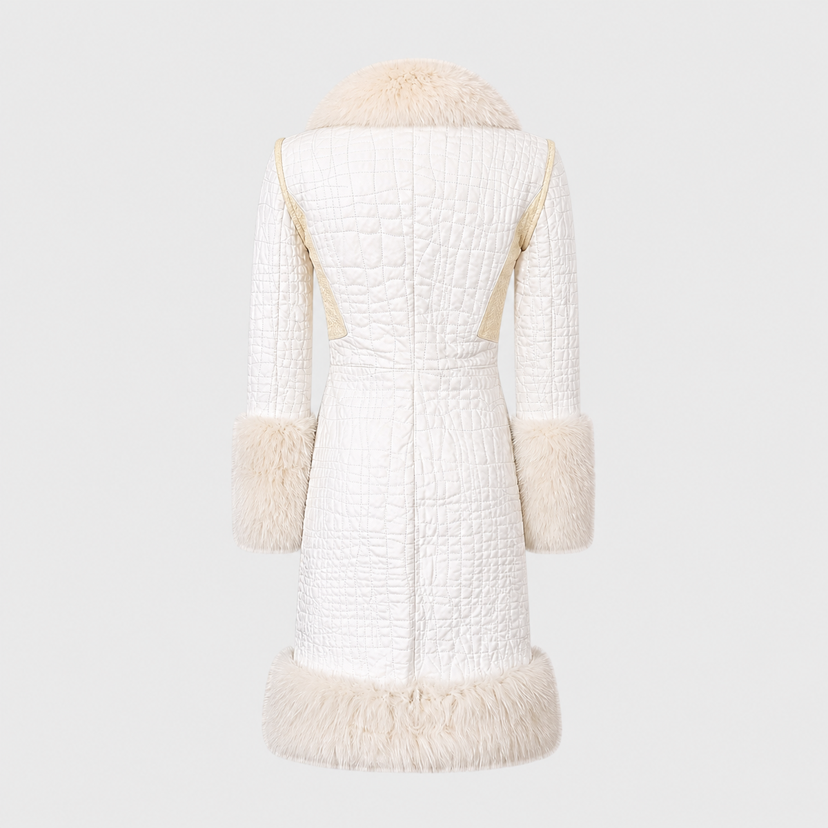 White Leather, Fox & Snake Coat Roberto Cavalli FW 2005