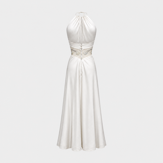 Beige Sequined Dress Loris Azzaro 1970s
