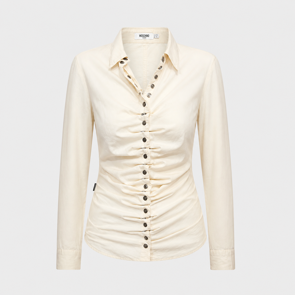 Beige Asymmetrical Buttoned Shirt Moschino