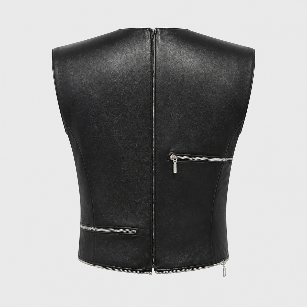 Black Leather Zip Top Versace FW 1998 by Donatella Versace