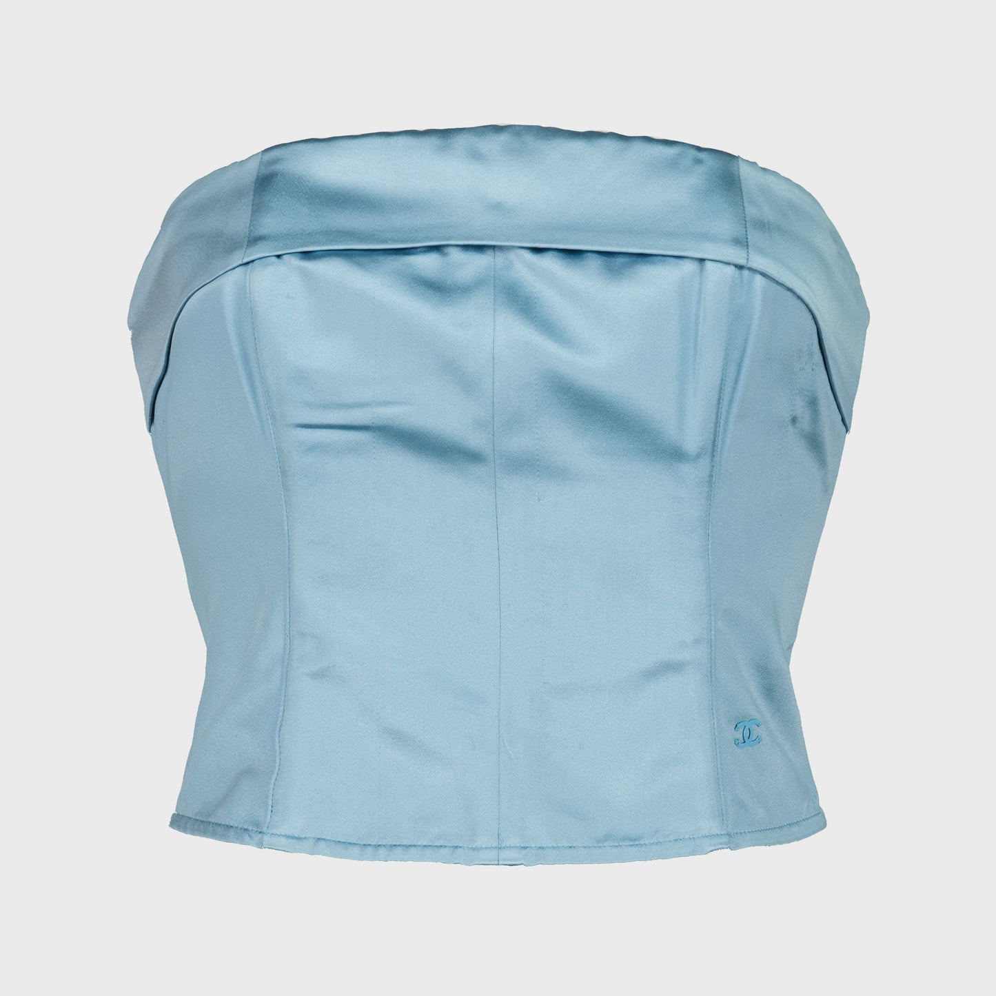 Bustier Satin Baby Blue Chanel Resort 2008 par Karl Lagerfeld