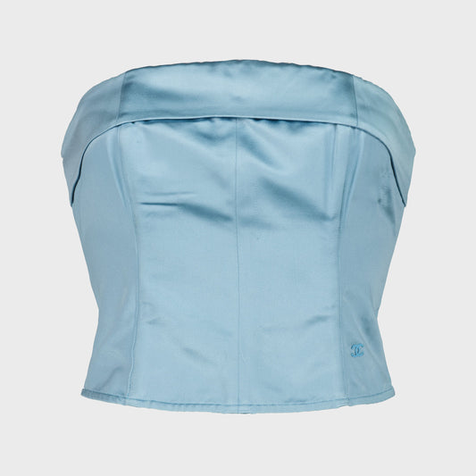 Bustier Satin Baby Blue Chanel Resort 2008 par Karl Lagerfeld