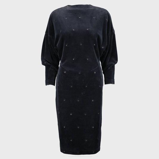 Robe Velours Bleu Alaia FW 1983 par Azzedine Alaia