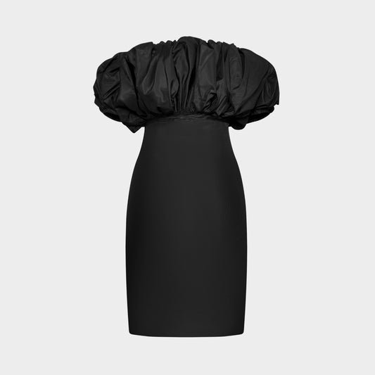 Robe Taffeta Noir 1980 par Paco Rabanne