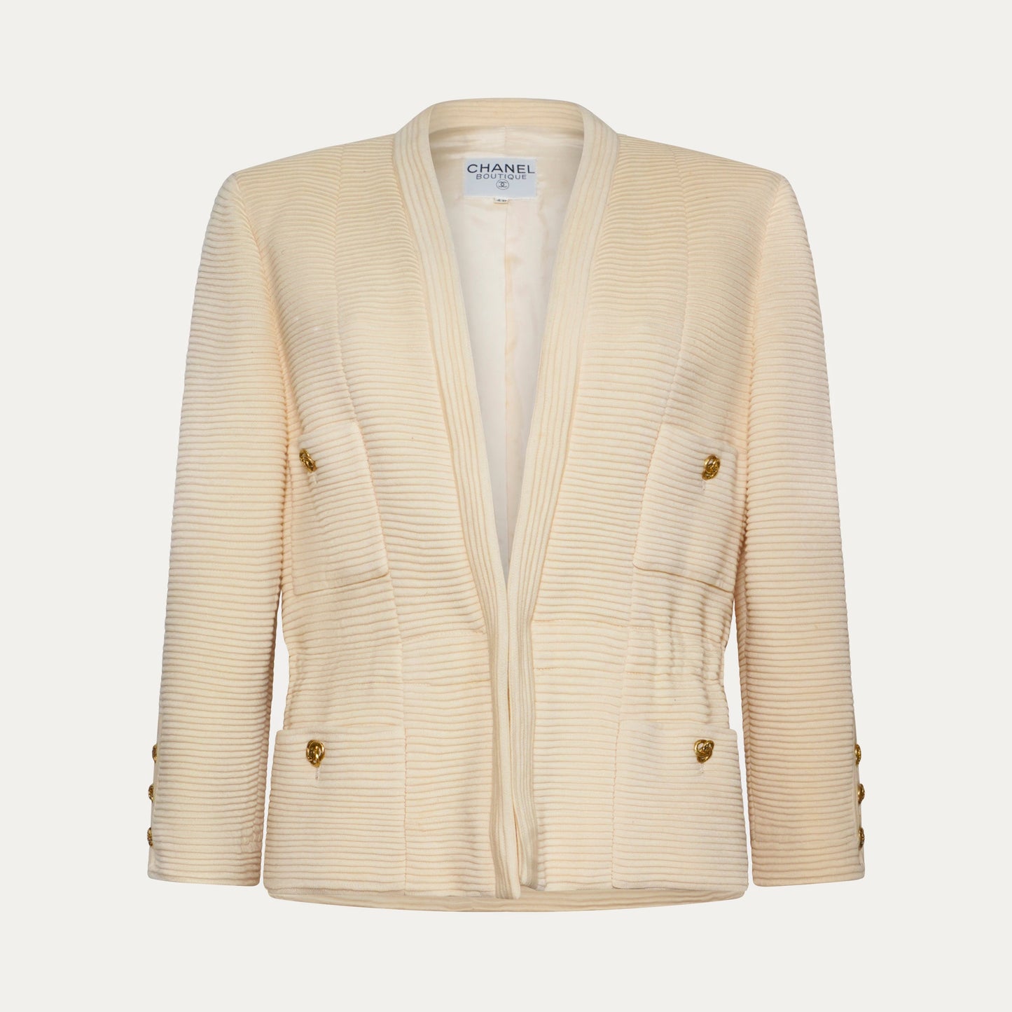 Tailleur Beige Chanel 1990 par Karl Lagerfeld