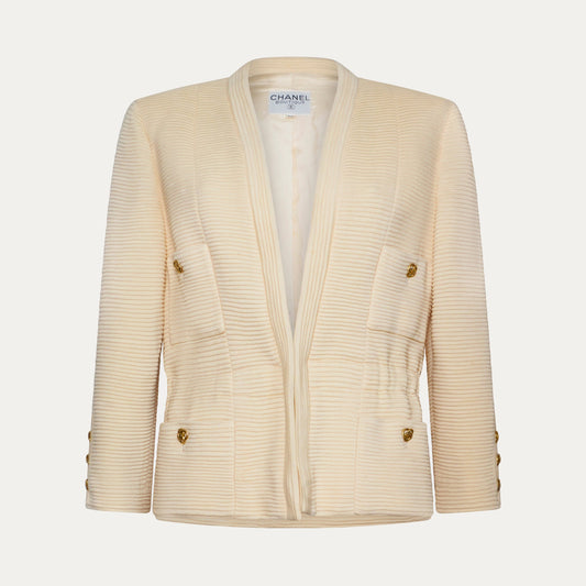 Tailleur Beige Chanel 1990 par Karl Lagerfeld