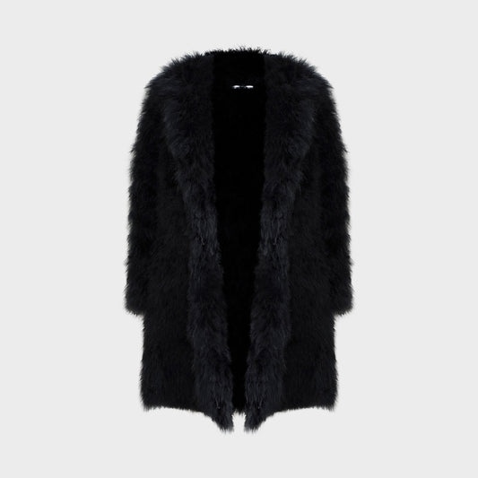 Manteau en Plumes Noir FW 2007 par Sonia Rykiel