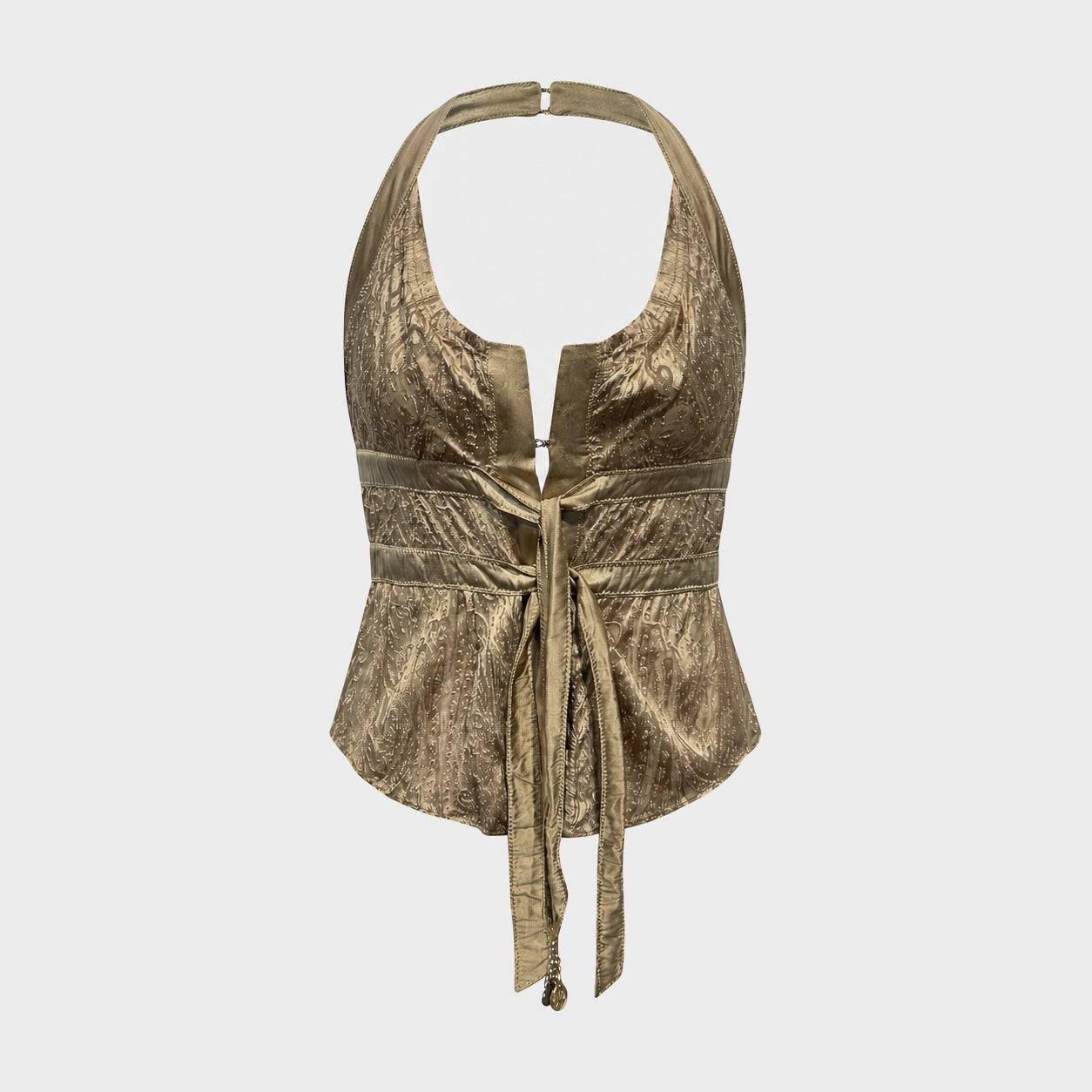 Metallic Silk Jacquard Halter Top Roberto Cavalli SS 2004