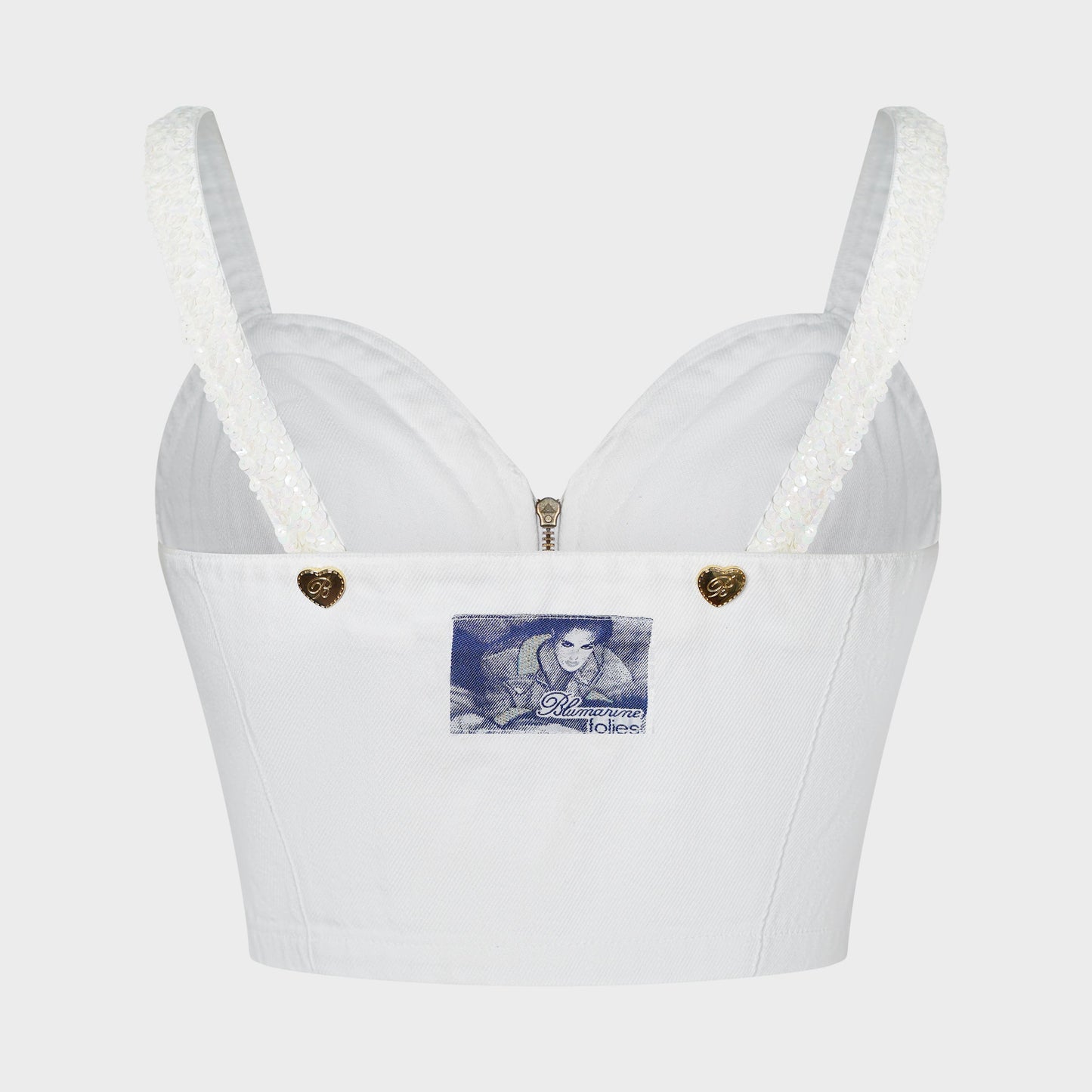 Bustier Blanc Paillette Blumarine 2000