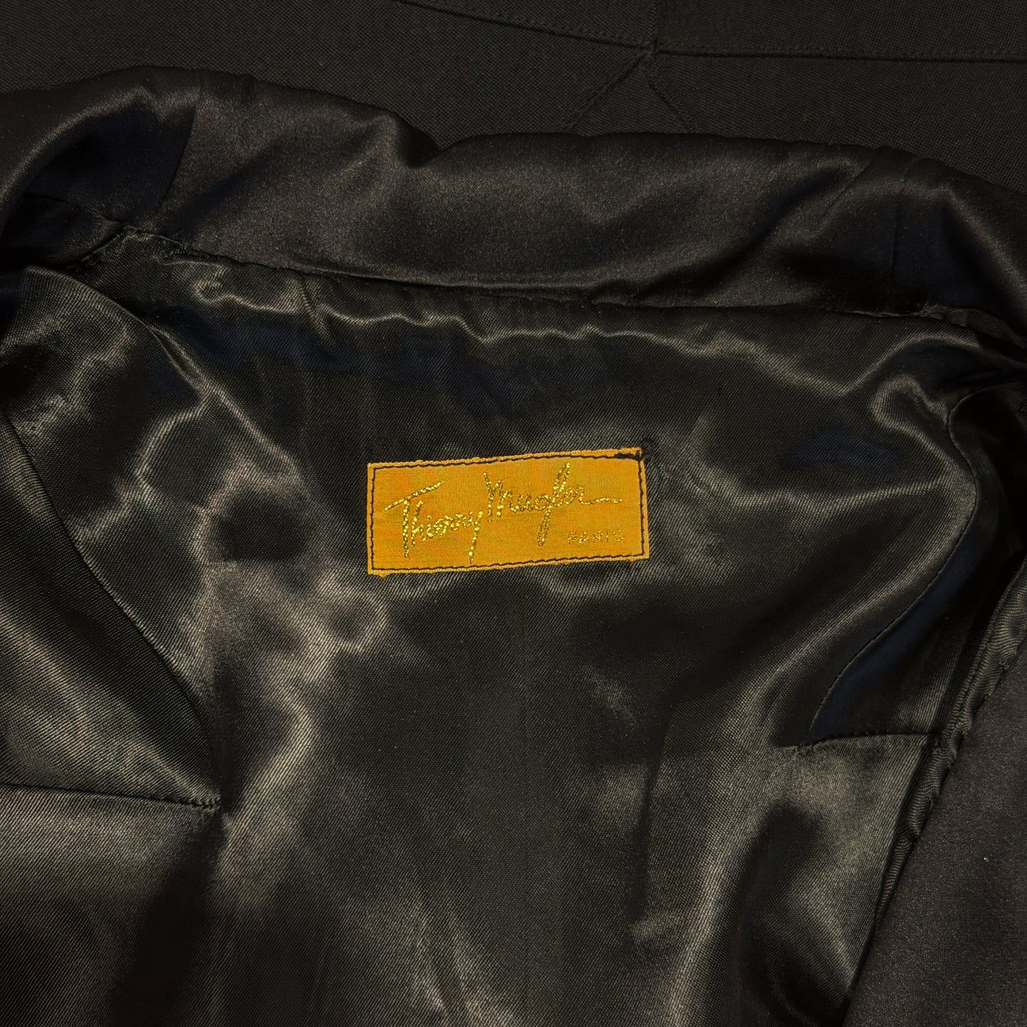 Black Satin Sculpted Jacket Thierry Mugler FW 1979 by Azzedine Alaia