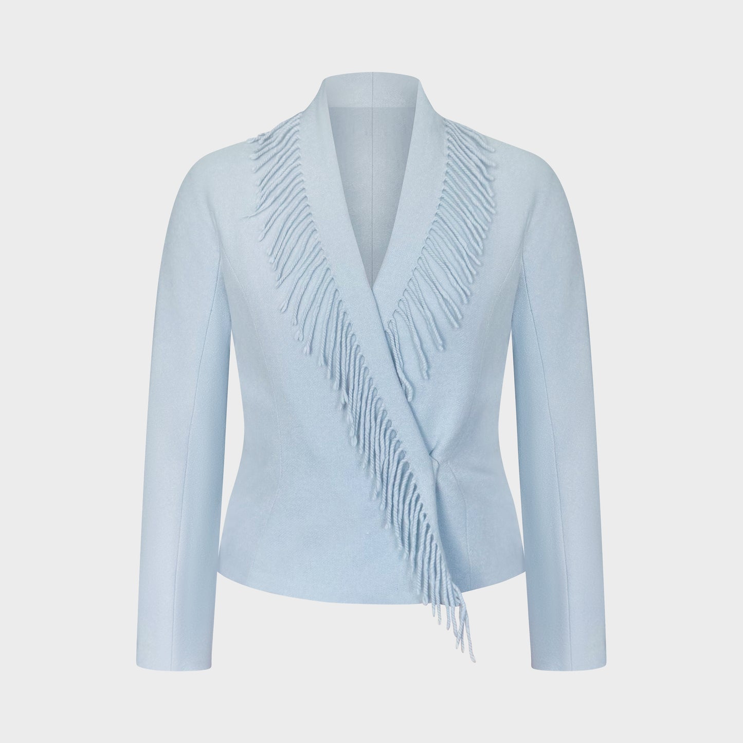 Light Blue Fringed Wrap Jacket Mugler 1990s