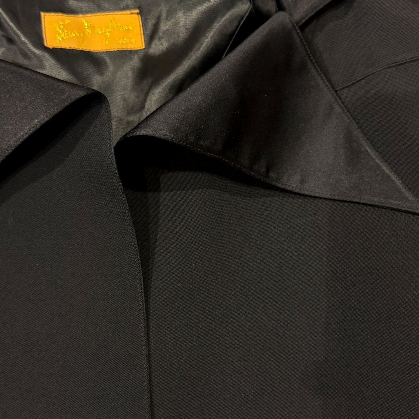 Black Satin Sculpted Jacket Thierry Mugler FW 1979 by Azzedine Alaia
