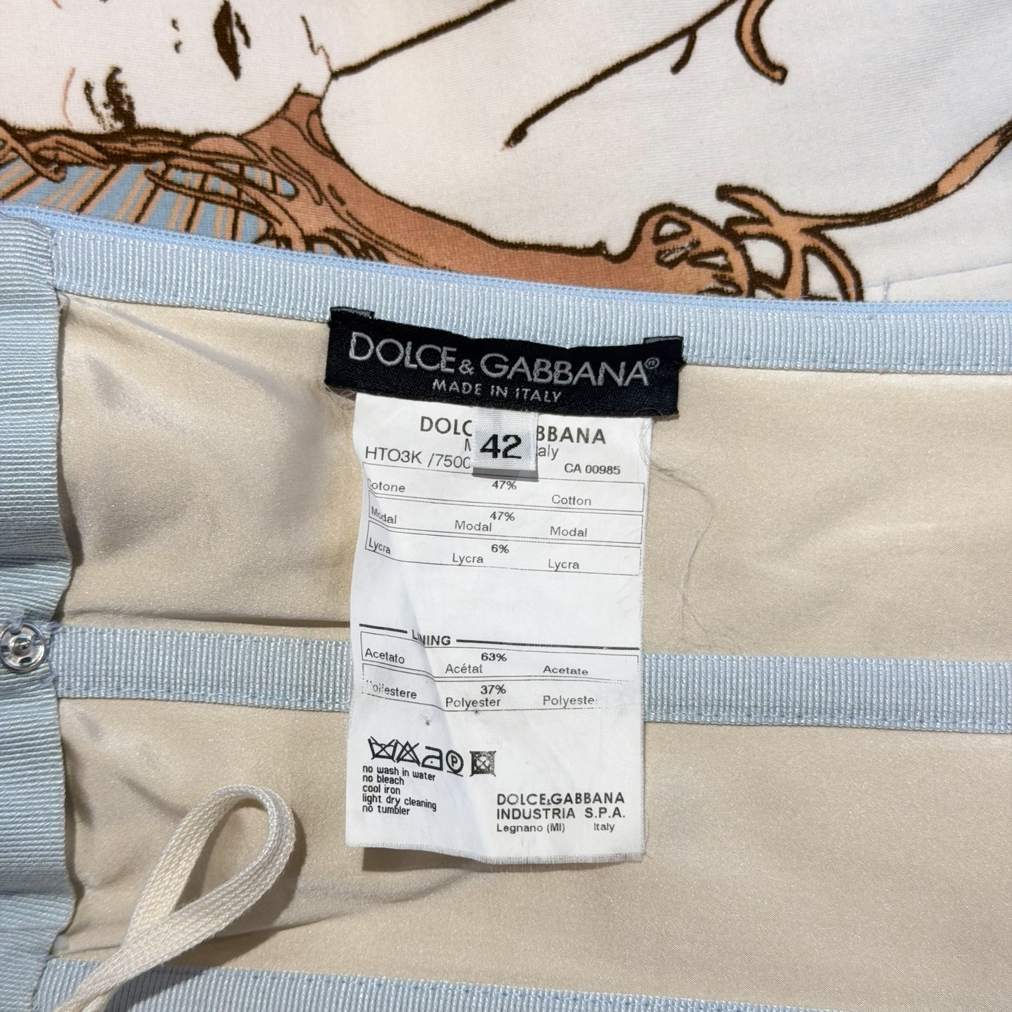 Baby Blue "Mucha" Lace-Up Corset Top Dolce Gabbana