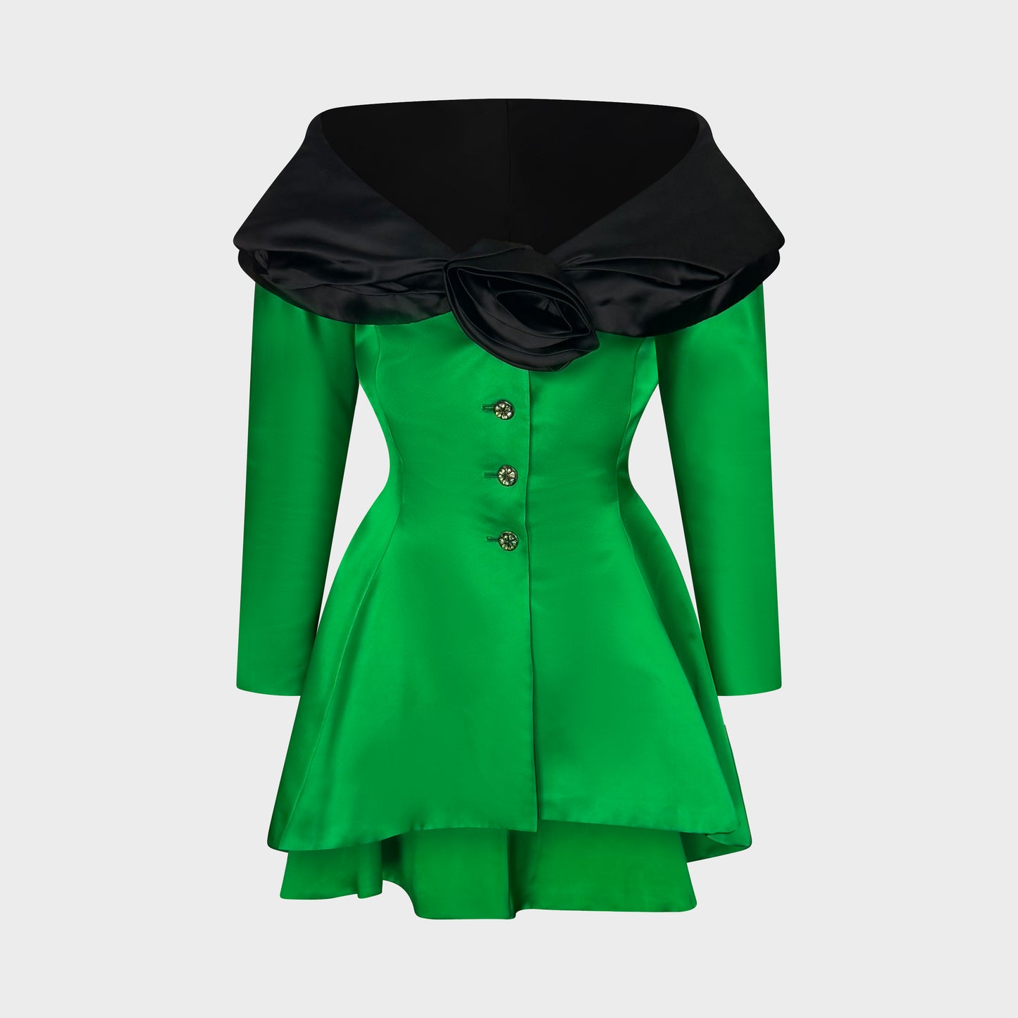 Green Satin Coat Jean-Louis Scherrer 1980