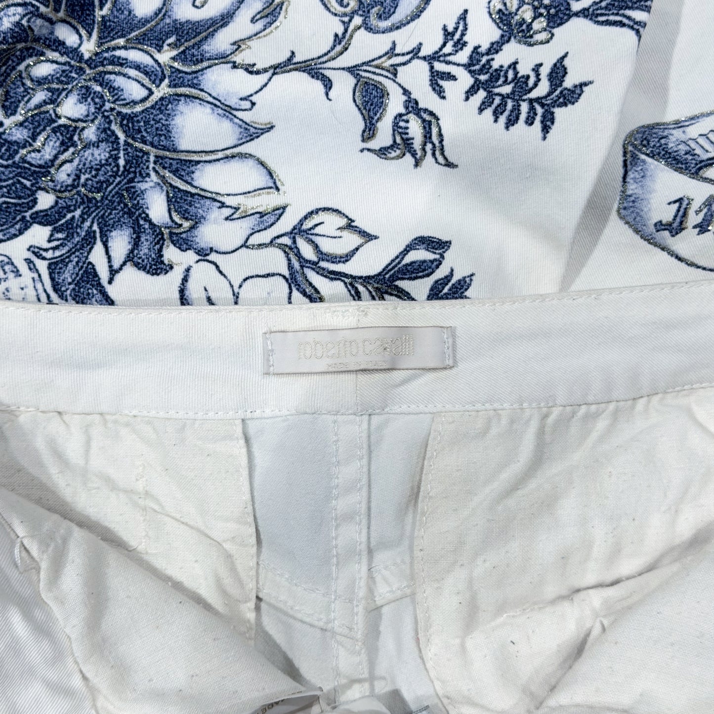 White Tattoo Print Jeans Roberto Cavalli SS 2003
