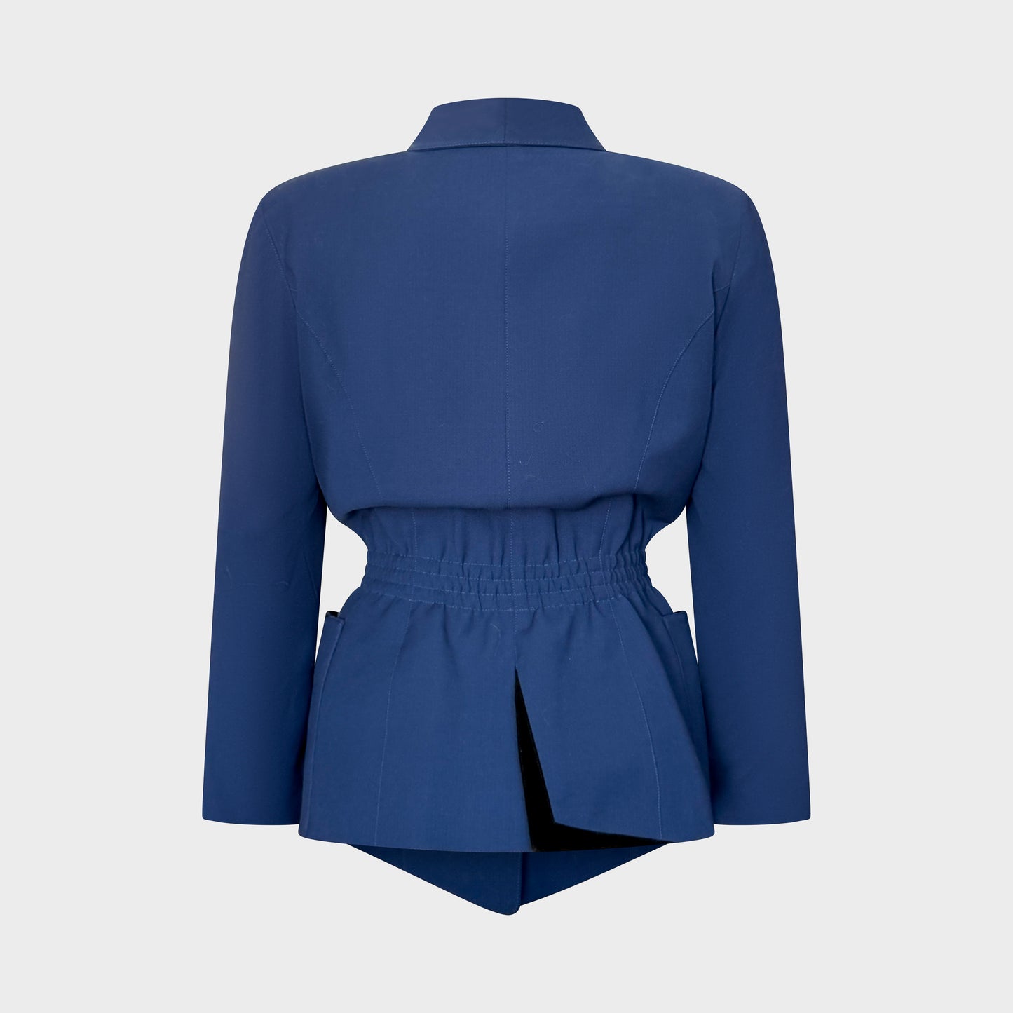 Cobalt Blue Velvet Trim Tailored Jacket Thierry Mugler FW 1992